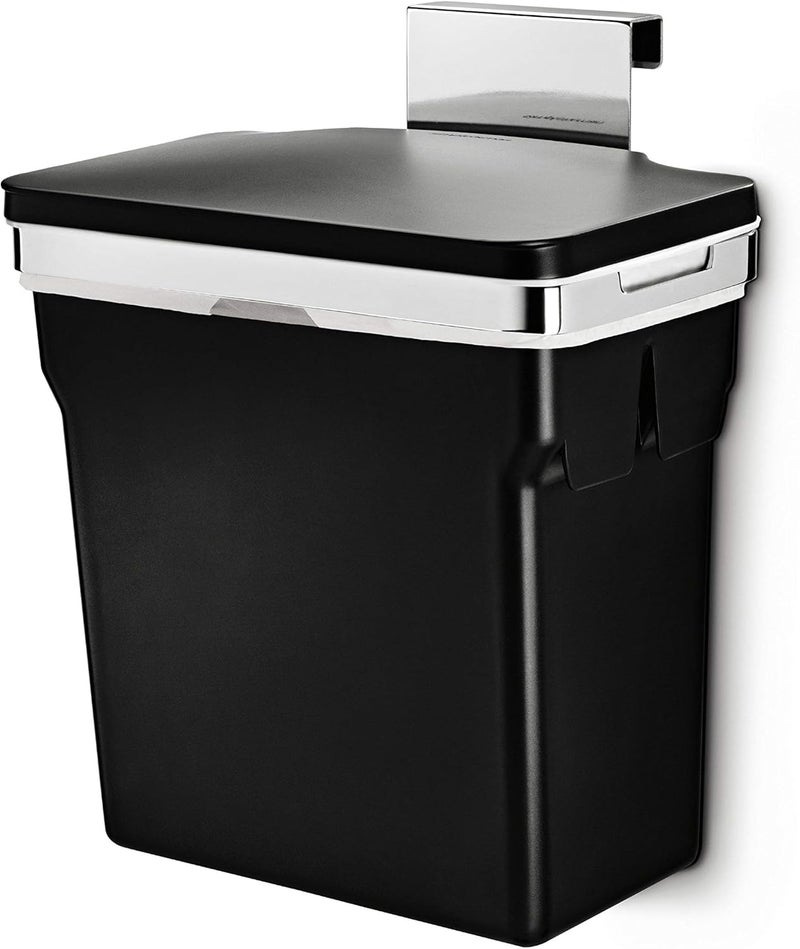 Simple Human 10 Liter / 2.6 Gallon In-Cabinet Trash Can Heavy-Duty Steel Frame, Black - Image 1